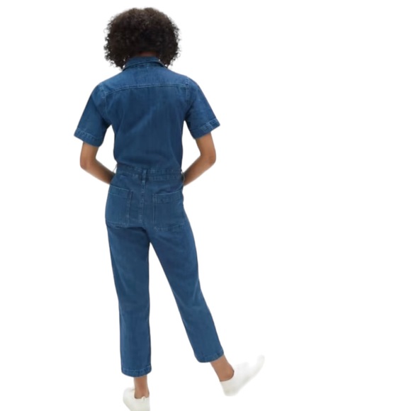 Everlane The Super-Soft Summer Jean Coverall in Dark Blue Wash Women's 12 NWT - Picture 2 of 7